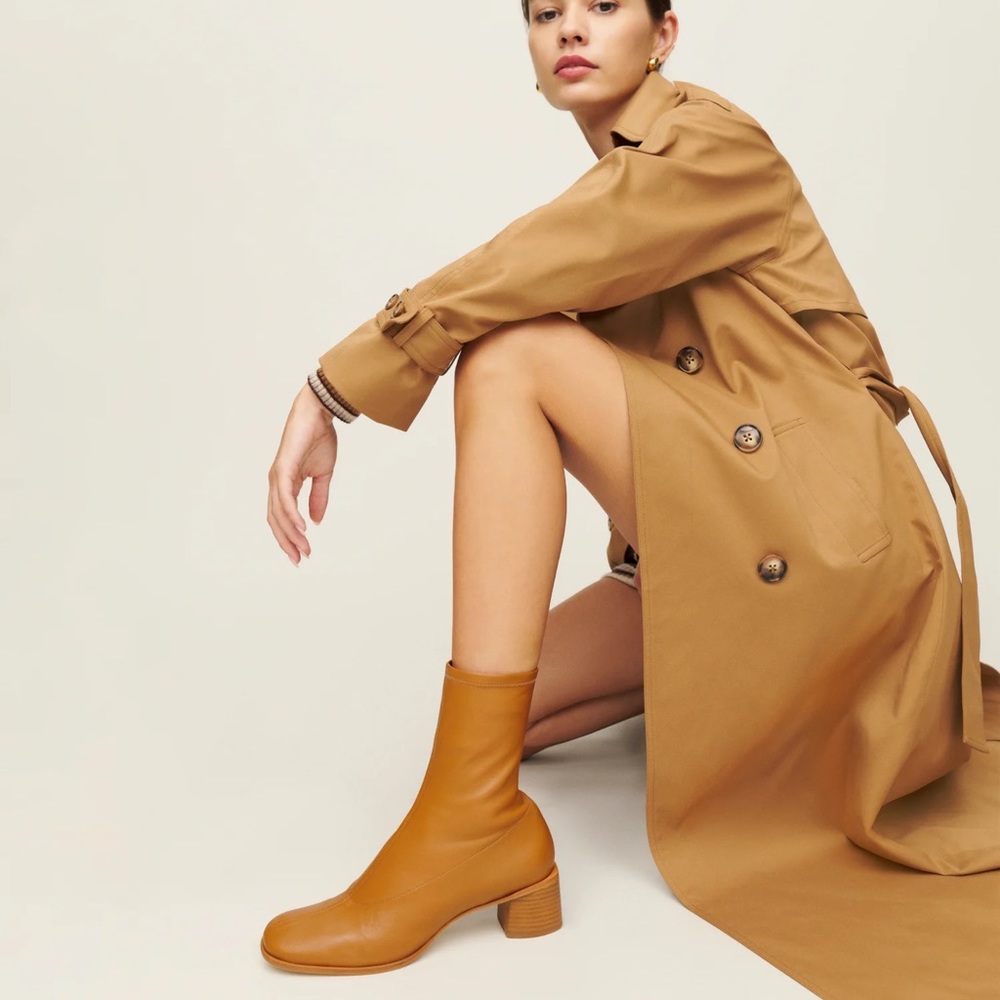 Reformation Louie boot in cognac.